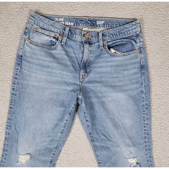 J. Crew Jeans Womens 30P Blue Denim Slim Boyfriend BB475 - Picture 2 of 10